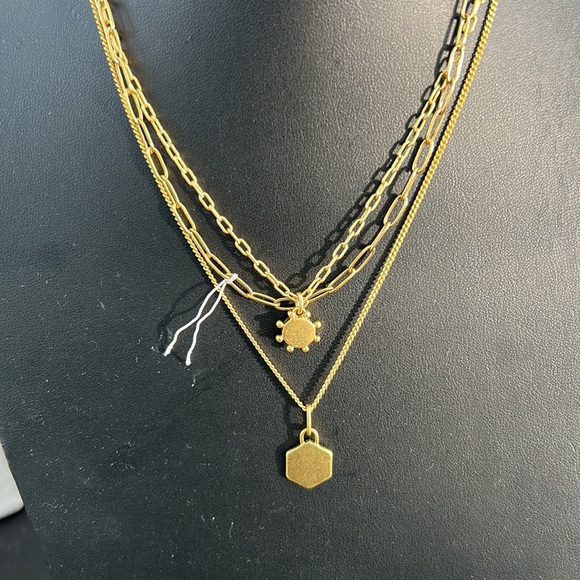 (60)Madewell NWOT Cherished Set of 3 Necklaces - Picture 2 of 2